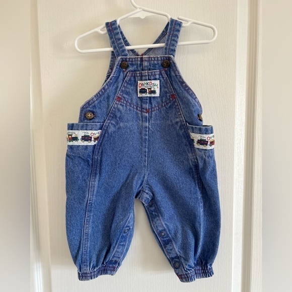 OshKosh B'gosh Other - Vintage OshKosh B’gosh Denim Train Overalls 12M‌‌‌‌